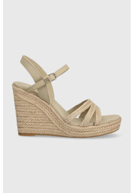 Tommy Hilfiger Сандали ESSENTIAL BASIC WEDGE SANDAL в бежово със скосена платформа FW0FW07220 - Pepit.bg