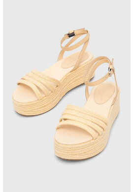 Tommy Hilfiger Сандали ESSENTIAL FLATFORM SANDAL в жълто със скосена платформа FW0FW07161 - Pepit.bg