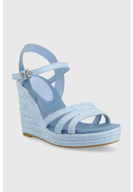 Tommy Hilfiger Сандали ESSENTIAL WEDGE SANDAL в синьо със скосена платформа FW0FW07159 - Pepit.bg