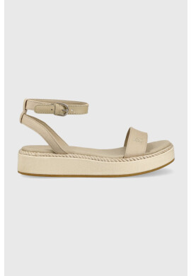 Tommy Hilfiger Сандали ROPE FLATFORM в бежово с платформа FW0FW07019 - Pepit.bg
