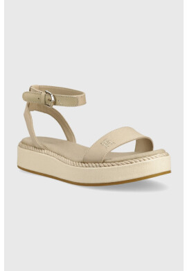 Tommy Hilfiger Сандали ROPE FLATFORM в бежово с платформа FW0FW07019 - Pepit.bg