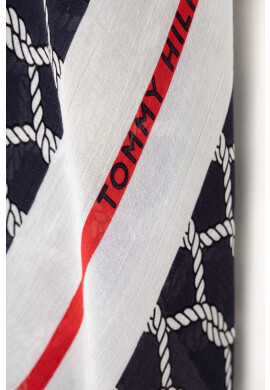 Tommy Hilfiger Шал дамски в тъмносиньо с десен - Pepit.bg