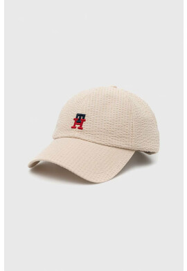 Tommy Hilfiger Шапка с козирка в бежово с апликация - Pepit.bg