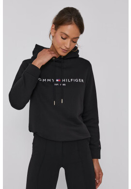 Tommy Hilfiger Суичър дамски в черно с апликация - Pepit.bg