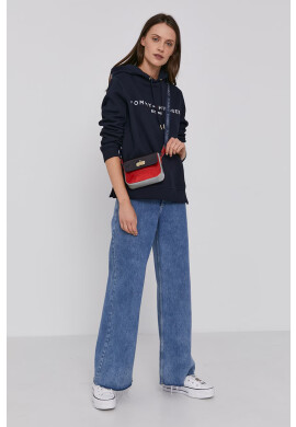 Tommy Hilfiger Суичър дамски в тъмносиньо с апликация - Pepit.bg