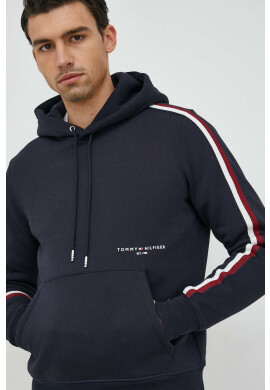 Tommy Hilfiger Суичър в тъмносиньо с качулка с апликация - Pepit.bg