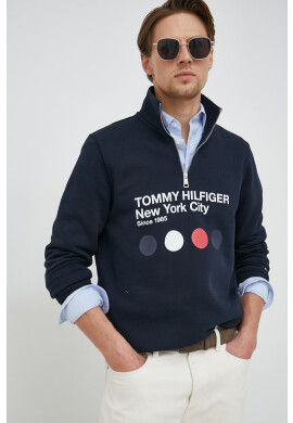 Tommy Hilfiger Суичър в жълто с качулка с принт - Pepit.bg