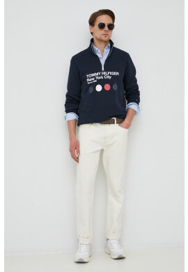 Tommy Hilfiger Суичър в жълто с качулка с принт - Pepit.bg