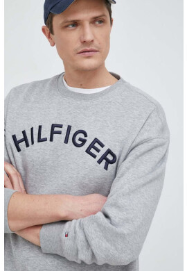 Tommy Hilfiger Суичър в сиво с апликация - Pepit.bg