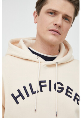 Tommy Hilfiger Суичър в бежово с качулка с апликация - Pepit.bg