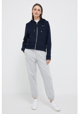 Tommy Hilfiger Суичър в тъмносиньо с качулка с изчистен дизайн - Pepit.bg