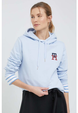 Tommy Hilfiger Суичър в синьо с качулка с апликация - Pepit.bg