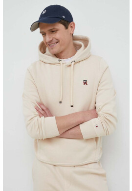 Tommy Hilfiger Суичър в бежово с качулка с изчистен дизайн - Pepit.bg