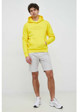 Tommy Hilfiger Суичър в жълто с качулка с принт - Pepit.bg