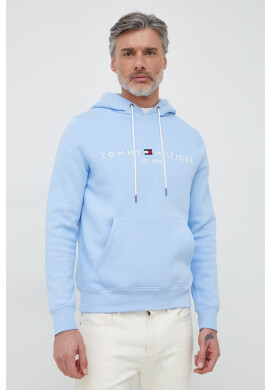 Tommy Hilfiger Суичър в синьо с качулка с апликация - Pepit.bg