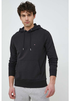 Tommy Hilfiger Суичър в черно с качулка с изчистен дизайн - Pepit.bg