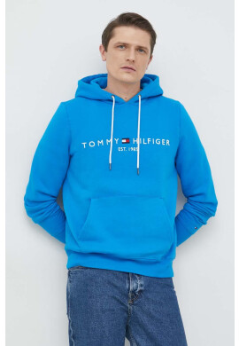 Tommy Hilfiger Суичър в синьо с качулка с апликация - Pepit.bg
