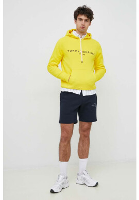 Tommy Hilfiger Суичър в жълто с качулка с апликация - Pepit.bg
