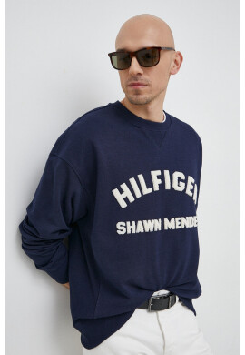 Tommy Hilfiger Суичър x Shawn Mendes мъжки в тъмносиньо с апликация - Pepit.bg