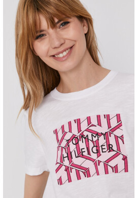 Tommy Hilfiger Тениска в зелено с десен - Pepit.bg