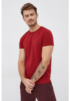 Tommy Hilfiger Тениска мъжка в червено с изчистен дизайн - Pepit.bg
