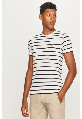 Tommy Hilfiger Тениска в бяло с яка тип peter pan - Pepit.bg