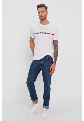 Tommy Hilfiger Тениска мъжка в бяло с принт - Pepit.bg