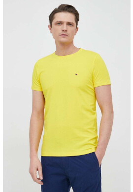 Tommy Hilfiger Тениска в жълто с десен - Pepit.bg