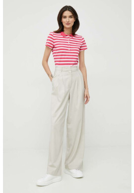 Tommy Hilfiger Тениска с яка в розово с яка тип peter pan - Pepit.bg