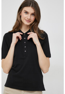 Tommy Hilfiger Тениска с яка в черно - Pepit.bg