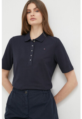 Tommy Hilfiger Тениска с яка в тъмносиньо - Pepit.bg