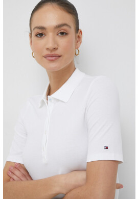Tommy Hilfiger Тениска с яка в бяло - Pepit.bg