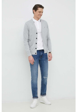 Tommy Hilfiger Тениска с яка в бяло с изчистен дизайн - Pepit.bg