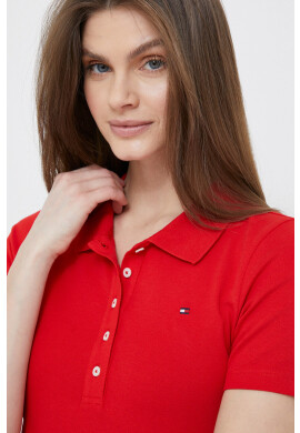 Tommy Hilfiger Тениска с яка в червено - Pepit.bg