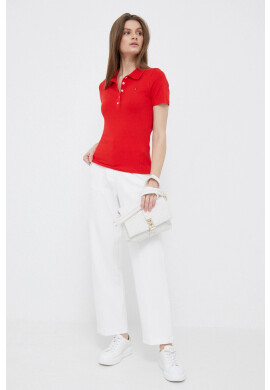 Tommy Hilfiger Тениска с яка в червено - Pepit.bg