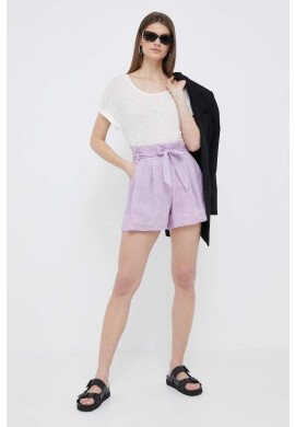 Tommy Hilfiger Тениска с лен в бяло - Pepit.bg