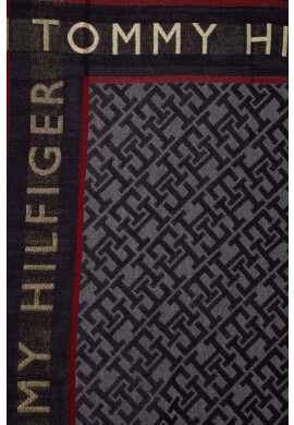 Tommy Hilfiger Тънък шал в тъмносиньо с десен - Pepit.bg