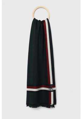 Tommy Hilfiger Тънък шал в тъмносиньо с десен - Pepit.bg