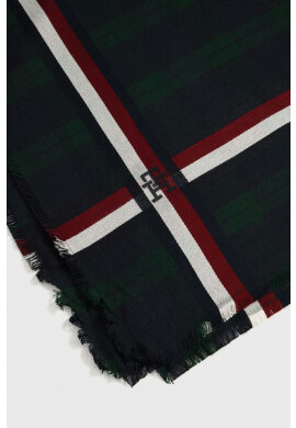 Tommy Hilfiger Тънък шал в тъмносиньо с десен - Pepit.bg