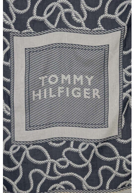 Tommy Hilfiger Тънък шал в тъмносиньо с десен - Pepit.bg