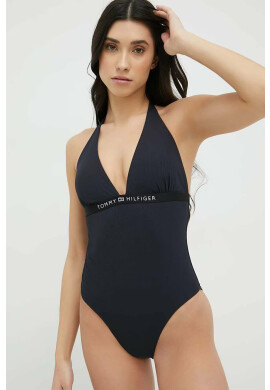 Tommy Hilfiger Цял бански в черно с леко подплатена чашка - Pepit.bg