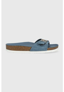 Tommy Hilfiger Велурени чехли TH MULE SANDAL SUEDE в синьо FW0FW07071 - Pepit.bg