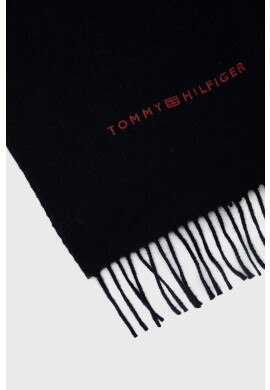 Tommy Hilfiger Вълнен шал в тъмносиньо с апликация - Pepit.bg