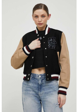 Tommy Hilfiger Вълнено яке бомбър в черно с преходна изолация - Pepit.bg