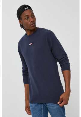 Tommy Jeans Блуза с дълги ръкави мъжка в тъмносиньо с изчистен дизайн - Pepit.bg