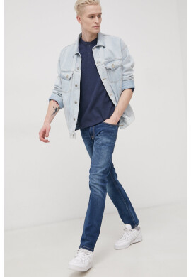 Tommy Jeans Блуза с дълги ръкави мъжка в меланж на тъмносиньо - Pepit.bg