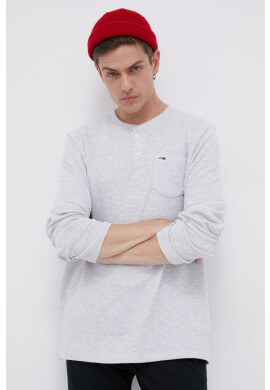 Tommy Jeans Блуза с дълги ръкави мъжка в сиво с апликация - Pepit.bg