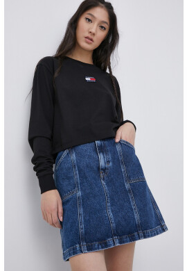 Tommy Jeans Блуза с дълги ръкави в розово с ниско поло - Pepit.bg