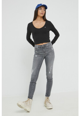 Tommy Jeans Блуза с дълги ръкави в черно - Pepit.bg