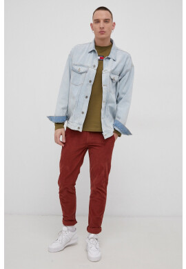 Tommy Jeans Блуза с дълги ръкави мъжка в бежово с апликация - Pepit.bg